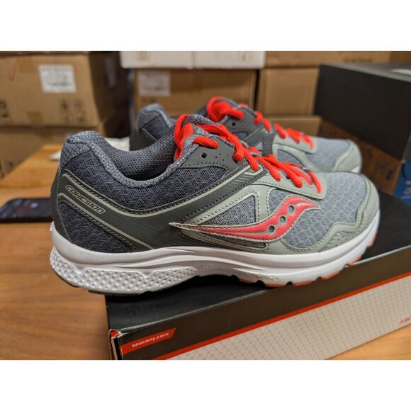Saucony Grid Cohesion 10 Women Running Sneakers Grey Pink Sz 9 - Picture 4 of 12
